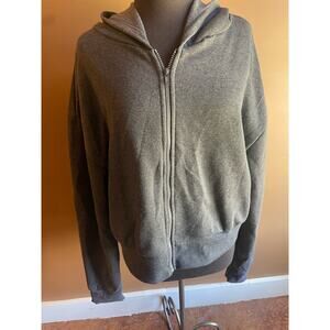 Women's Plus 3X Gray Hoodie Jacket Full Zip GUC